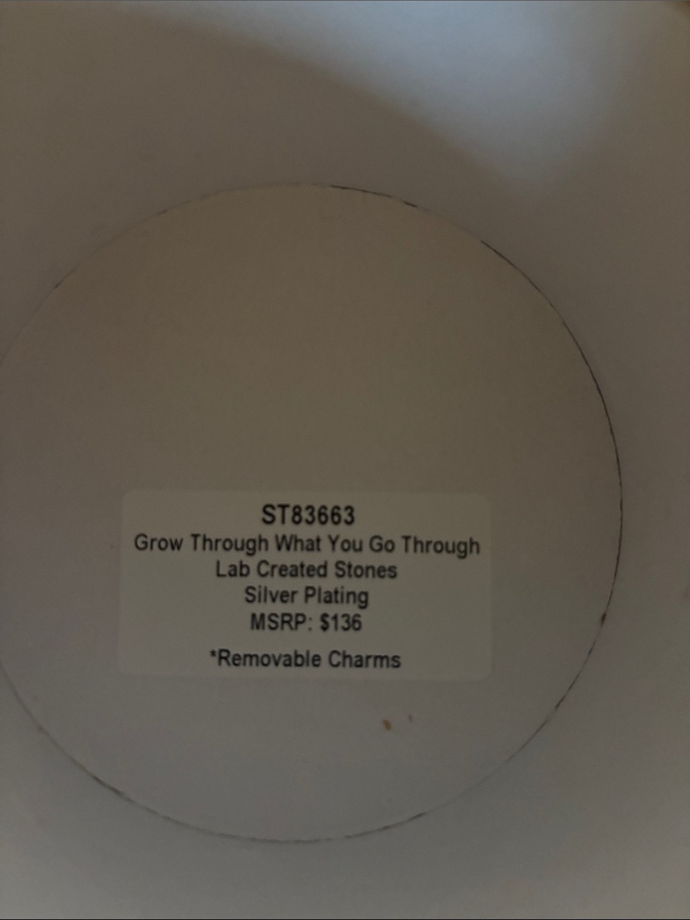 BP Silver Plated Removable Charm Bracelet - 'Grow Through What You Go Through'